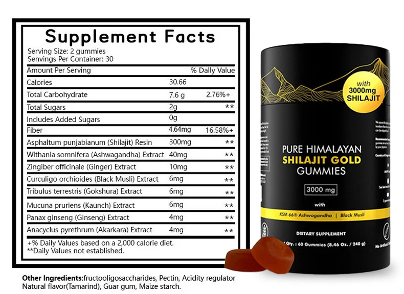 Shilajit Gummies Vegan Pectin Supplement with Ashwagandha & Fulvic Acid 6 shilajit gummies vegan ashwagandha goo 2cpdqg7x desc 1
