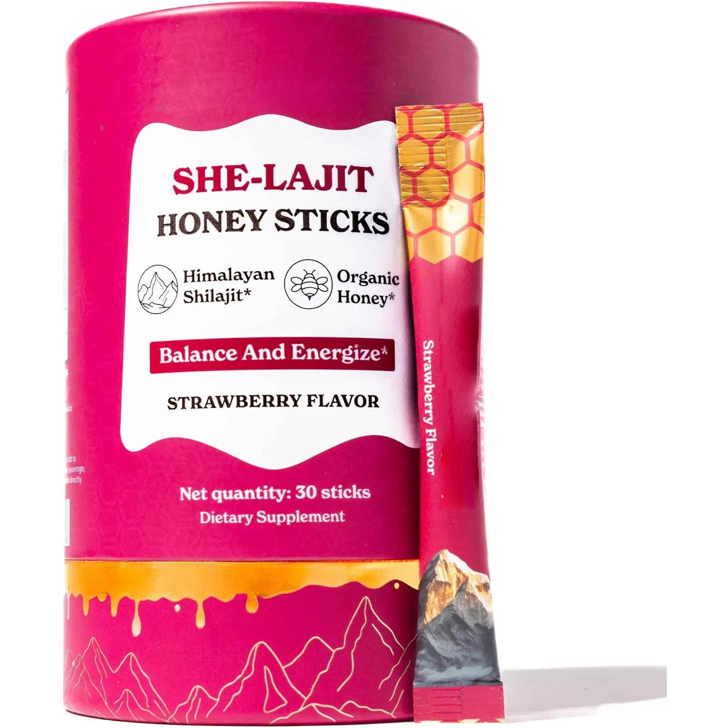 Shilajit Honey Sticks Himalayan Organic Energy Supplement for Women 30 Sticks