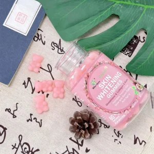 Skin Whitening Gummies with Glutathione, Collagen & Biotin for Anti-Aging and Radiant Glow - 60 Vegan Gummies
