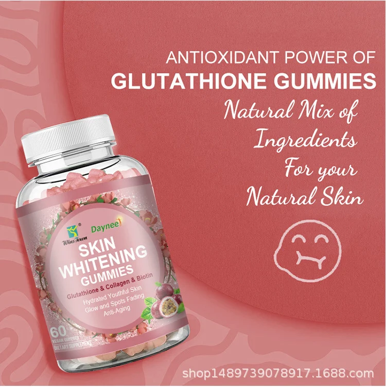 Skin Whitening Gummies with Glutathione, Collagen & Biotin for Anti-Aging and Radiant Glow - 60 Vegan Gummies 12 skin whitening glutathione collagen gummies goo 7bq63xas desc 6
