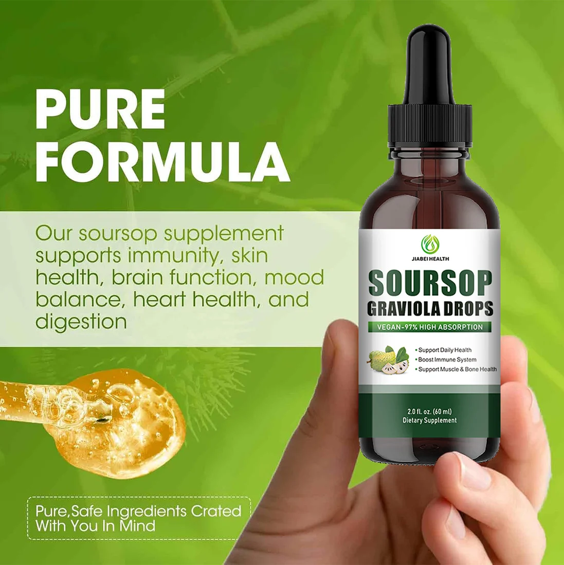 Soursop Graviola Liquid Drops 60ml | Liver & Gut Health Supplement | Immune Support 5 soursop graviola liquid drops liver gut health supplement goo ztpuuy7v desc 1