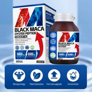 BLACK MACA OYSTER PEPTIDE Tongkat Ali Capsules for Men 60 Count