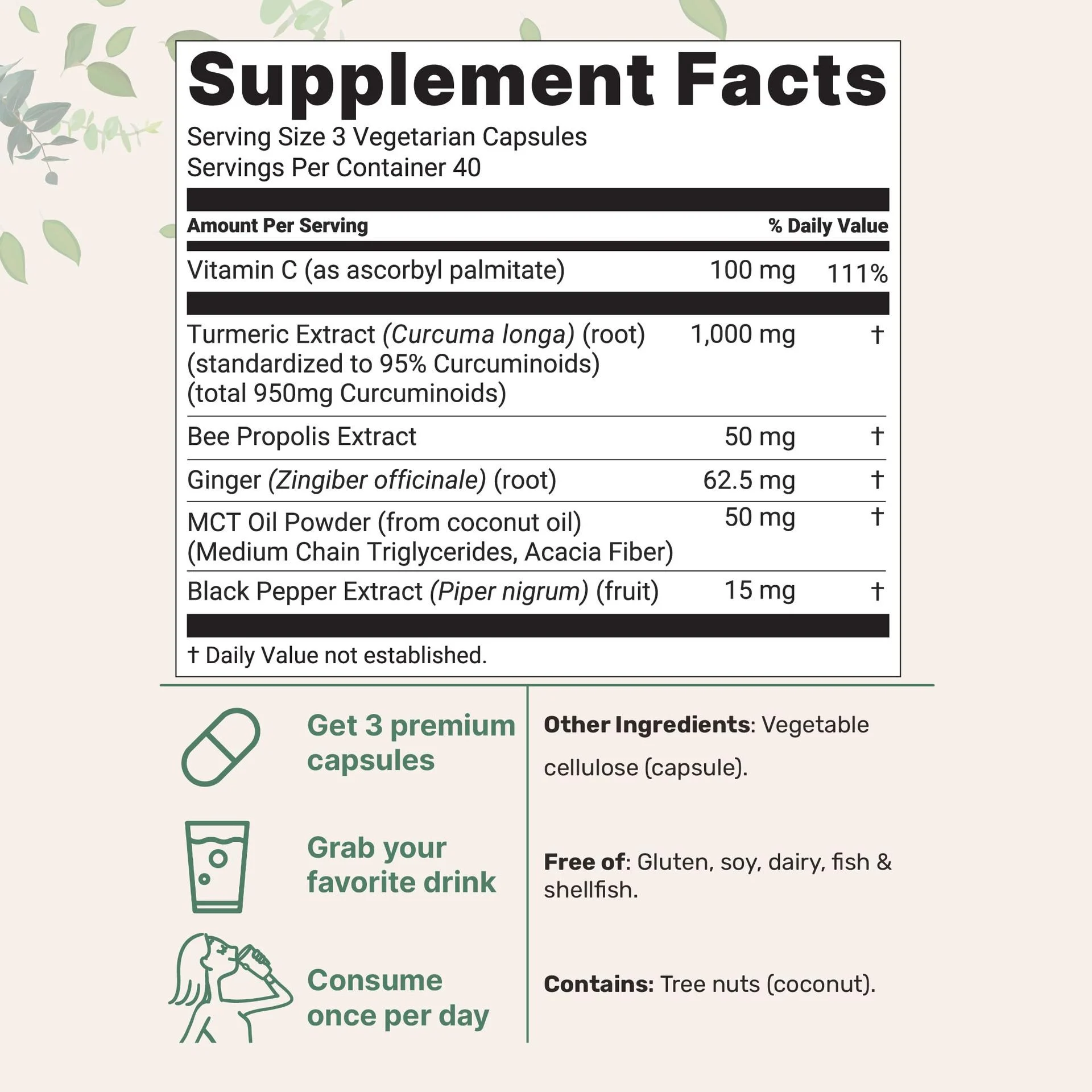 1000mg Turmeric Curcumin Capsules with 95% Curcuminoids - 6-in-1 Bioavailable Formula with Black Pepper, Ginger & Vitamin C - 120 Veggie Capsules 9 turmeric curcumin supplement 1000mg 95 curcuminoids black pepper vitamin c goo z78m2sgw desc 3