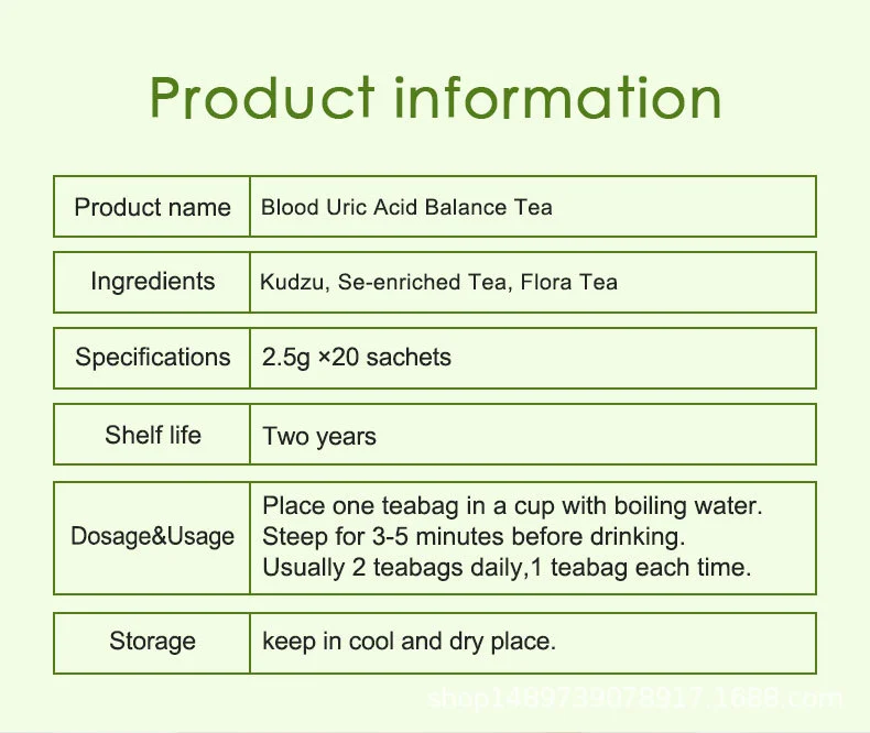 Uric Acid Balance Tea for Gout Relief - Natural Kudzu & Se-Enriched Herbal Tea for Kidney Support (20 Sachets) 9 uric acid balance tea gout relief goo w97scxnt desc 4