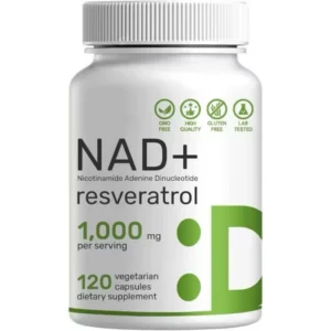 NAD+ Resveratrol Supplement 1000mg Extra Strength Anti-Aging - 120 Vegetarian Capsules