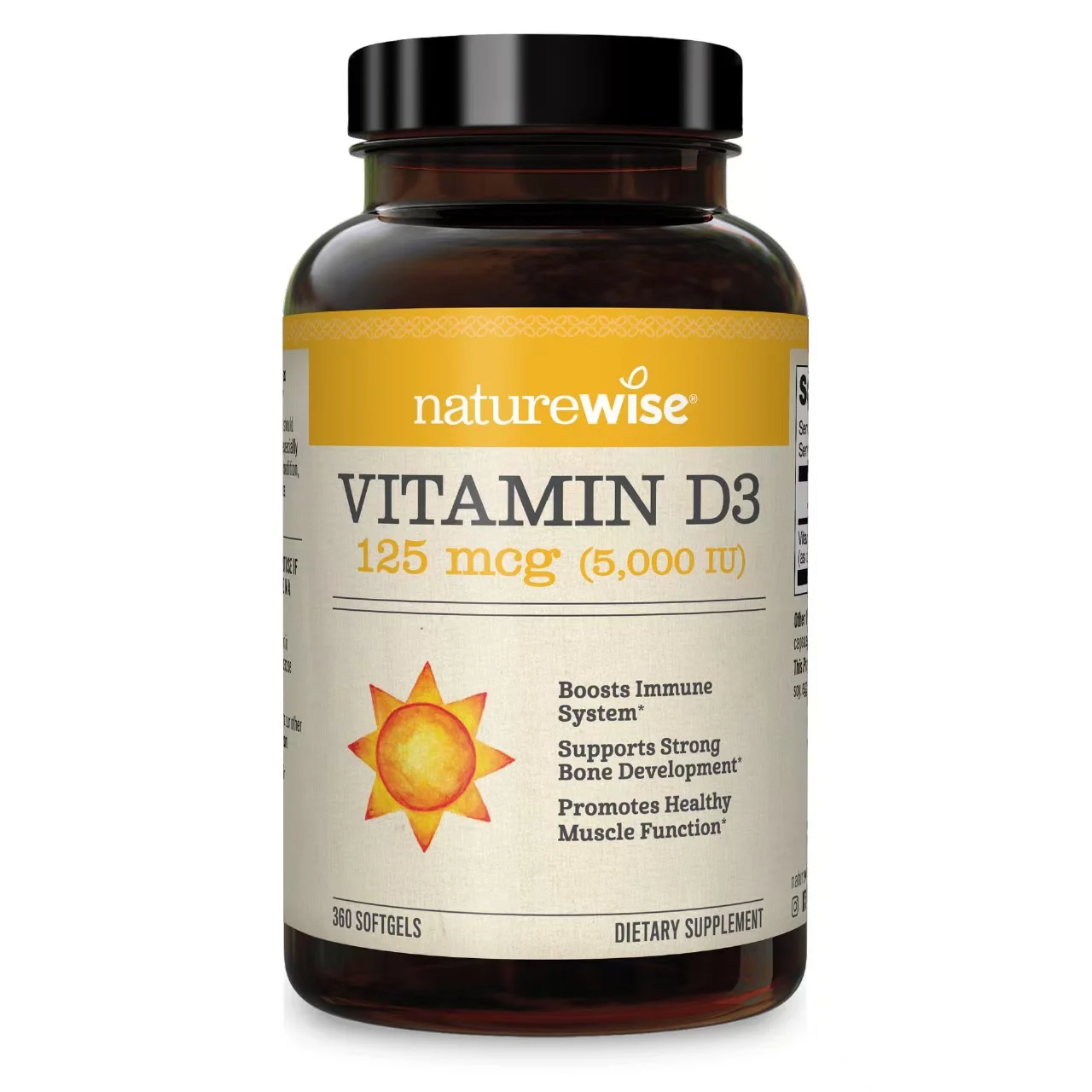 NatureWise Vitamin D3 5,000 IU (125 mcg) Immune Support Softgels