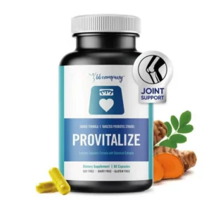 Women's Probiotic Capsules for Joint Support and Weight Management - Provitalize Synbiotic Formula with Turmeric, 60 Capsules