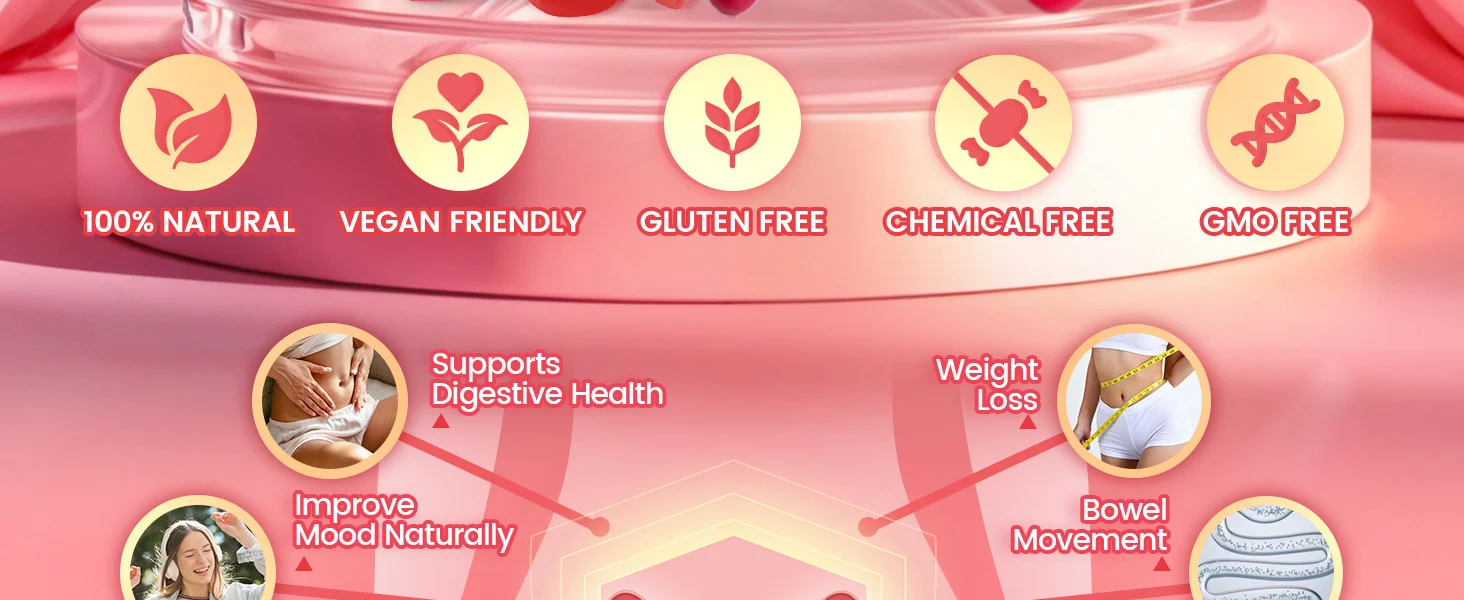 Vivonu Women's Probiotic Gummies with Cranberry, 5 Billion CFU for Feminine & Digestive Health, 60 Count 16 womens probiotic cranberry gummies goo tpuya9b9 desc 10