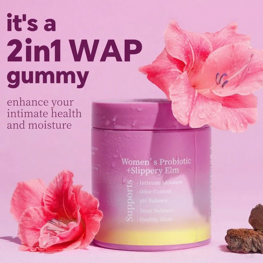 Women's Probiotic Gummies with Slippery Elm for Intimate Health & Moisture 6 womens probiotic gummies pineapple flavor goo py8dshf7 desc 1