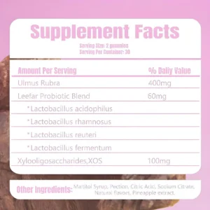 Women's Probiotic Gummies with Slippery Elm for Intimate Health & Moisture