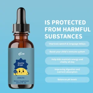 Zeolite Drops for Kids 60ml | Immune Support & Detox Supplement with Vitamins D3, C & Probiotics