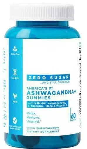 Ashwagandha Gummies with KSM-66 Stress Relief & Mood Support Supplement 60 Count 10 ashwagandha gummies ksm66 stress relief goo gjmtab58 desc 5