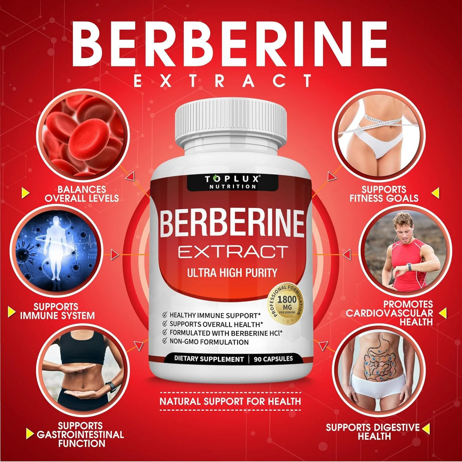 Berberine HCI Dietary Supplement 90 Capsules for Immune and Digestive Health 8 berberine hci dietary supplement 90 capsules goo r8nhq4zb desc 4