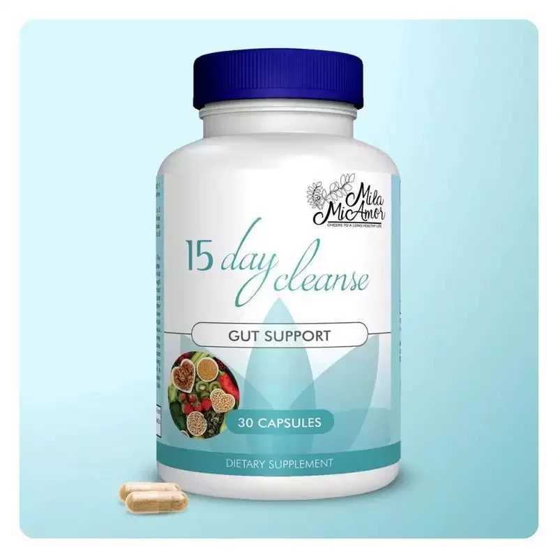 15-day gut cleanse capsules dietary supplement for digestive health and gentle herbal detox