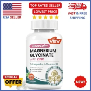 Magnesium Glycinate Supplement with Zinc and Ashwagandha for calm and sleep support